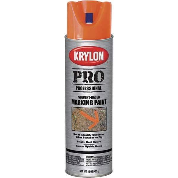 Krylon - 15 fl oz Orange Marking Paint - Solvent Base Formula - USA Tool & Supply