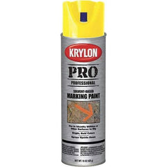 Krylon - 15 fl oz Yellow Marking Paint - Solvent Base Formula - USA Tool & Supply