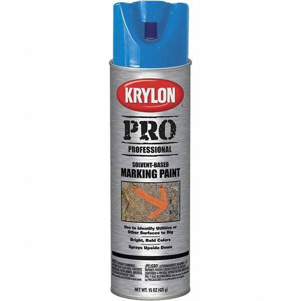 Krylon - 15 fl oz Blue Marking Paint - Solvent Base Formula - USA Tool & Supply