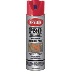 Krylon - 15 fl oz Red Marking Paint - Solvent Base Formula - USA Tool & Supply