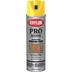 Krylon - 15 fl oz Yellow Marking Paint - Solvent Base Formula - USA Tool & Supply