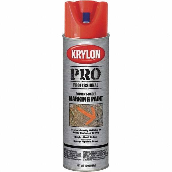 Krylon - 15 fl oz Red/Orange Marking Paint - Solvent Base Formula - USA Tool & Supply