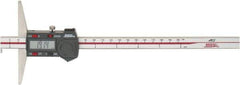SPI - 0mm to 200mm ABS Plastic (Case) Electronic Depth Gage - 0.03mm Accuracy, 0.01mm Resolution, 4" Base Length - USA Tool & Supply