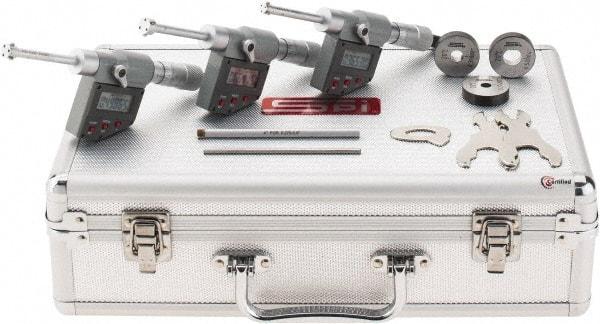SPI - 0.275 to 0.5", IP65, Carbide Face Chrome Plated Finish, Electronic Inside Micrometer - 0.00005" Resolution, 0.00016" Accuracy, 53.5" Gage Depth - USA Tool & Supply