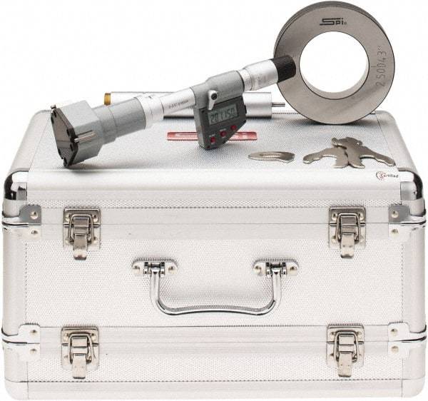 SPI - 2" to 2-1/2", IP65, Carbide Face Chrome Plated Finish, Electronic Inside Micrometer - 0.00005" Resolution, 0.0002" Accuracy, 114" Gage Depth - USA Tool & Supply