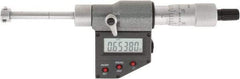 SPI - 0.425" to 0.5", IP65, Carbide Face Chrome Plated Finish, Electronic Inside Micrometer - 0.00005" Resolution, 0.00016" Accuracy, 53.5" Gage Depth - USA Tool & Supply