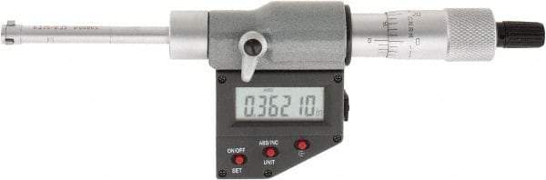 SPI - 0.275" to 0.35", IP65, Carbide Face Chrome Plated Finish, Electronic Inside Micrometer - 0.00005" Resolution, 0.00016" Accuracy, 53.5" Gage Depth - USA Tool & Supply