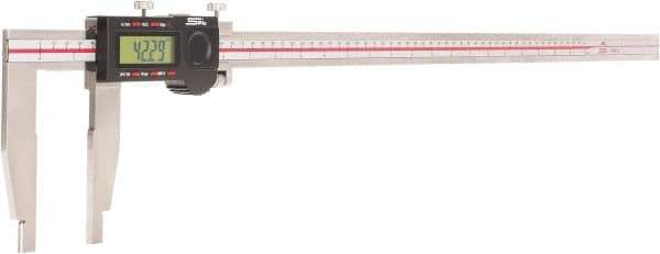 SPI - 0 to 600mm Range, 0.01mm Resolution, Electronic Caliper - Stainless Steel with 100mm Stainless Steel Jaws, 0.003" Accuracy, Micro USB Output - USA Tool & Supply