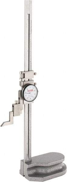 SPI - 12" Stainless Steel Dial Height Gage - 0.001" Graduation, Accurate to 0.0015", Dial Display - USA Tool & Supply