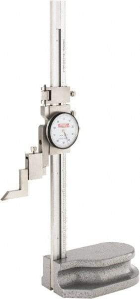 SPI - 8" Stainless Steel Dial Height Gage - 0.001" Graduation, Accurate to 0.001", Dial Display - USA Tool & Supply