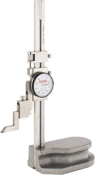 SPI - 6" Stainless Steel Dial Height Gage - 0.001" Graduation, Accurate to 0.001", Dial Display - USA Tool & Supply