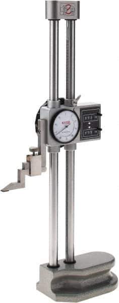 SPI - 12" Stainless Steel Dial Height Gage - 0.001" Graduation, Accurate to 0.0015", Dial and Counter Display - USA Tool & Supply
