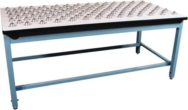 Proline - 72 Wide x 30" Deep x 30" High, Plastic Laminate Workbench - T-Molded Edge, Fixed Legs, Blue - USA Tool & Supply