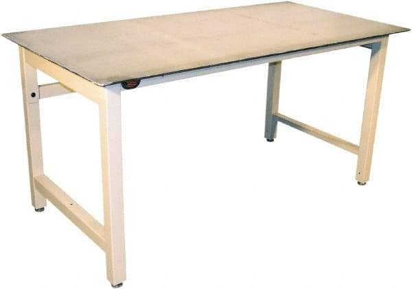 Proline - 72 Wide x 30" Deep x 30" High, Steel Workbench - Straight Edge, Fixed Legs, Beige - USA Tool & Supply