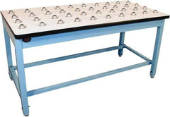 Proline - 60 Wide x 30" Deep x 30" High, Plastic Laminate Workbench - T-Molded Edge, Fixed Legs, Blue - USA Tool & Supply