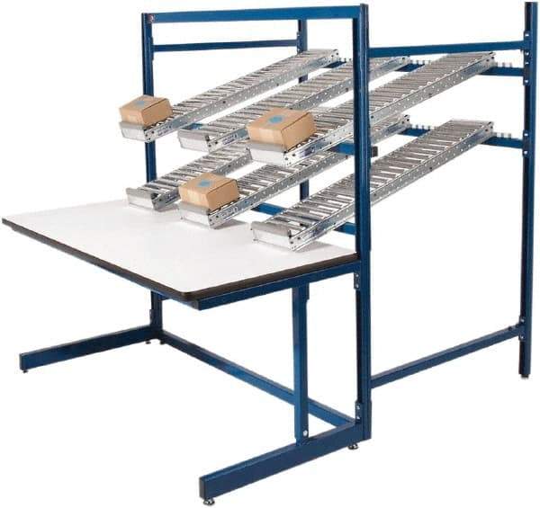 Proline - 60 Wide x 92-1/2" Deep x 36" High, Static Dissipative Workbench - T-Molded Edge, Adjustable Height Legs, Dark Blue - USA Tool & Supply