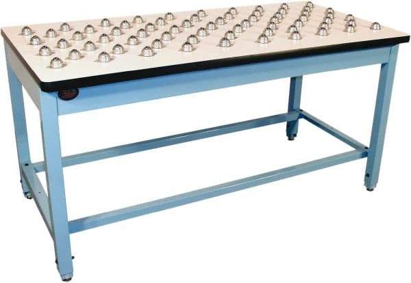 Proline - 60 Wide x 30" Deep x 30" High, Plastic Laminate Workbench - T-Molded Edge, Fixed Legs, Blue - USA Tool & Supply