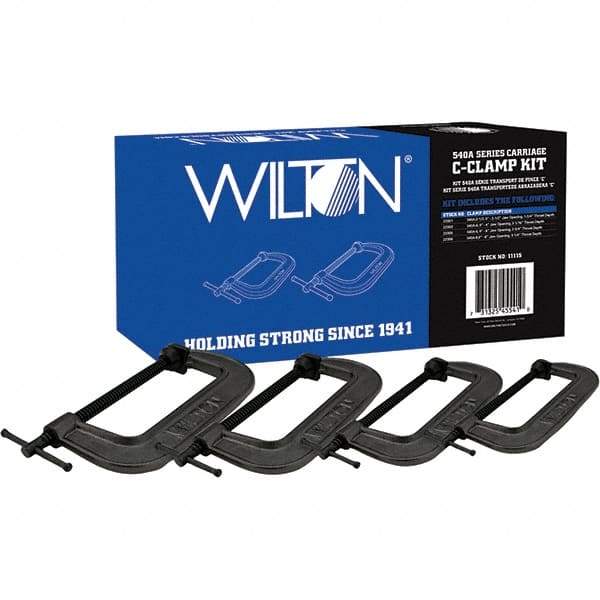 Wilton - C-Clamp & Cantilever Clamp Sets Clamp Type: Standard C-Clamp Type: Kit - USA Tool & Supply