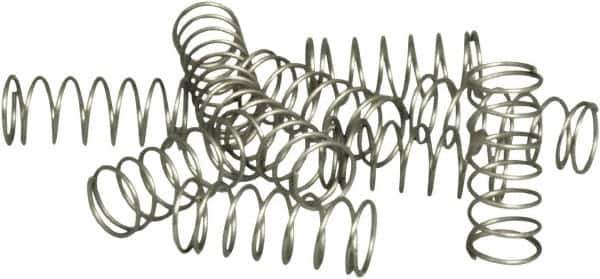 Acorn Engineering - 1/4" OD, 0.02" Wire, 0.65" Free Length, Compression Spring - 2.6 Lb Spring Rating, Stainless Steel - USA Tool & Supply