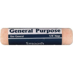 Rubberset - 1/4" Nap, 9" Wide Paint Roller Cover - Smooth Texture, Polyester - USA Tool & Supply