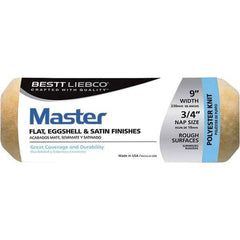 Bestt-Liebco - 3/4" Nap, 9" Wide Paint Roller Cover - Smooth Texture, Polyester - USA Tool & Supply