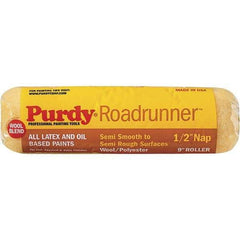 Purdy - 1/2" Nap, 9" Wide Paint Roller Cover - Semi-Smooth to Extra-Rough Texture, 50/50 Polyester & Wool Blend - USA Tool & Supply