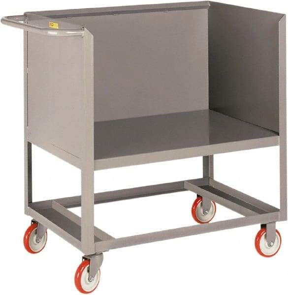 Little Giant - 1,200 Lb Capacity, 3-Sided Steel Raised Platform Box Truck - 37-1/2" Long x 18" Wide x 40" High, 5" Diam Polyurethane Wheels - USA Tool & Supply