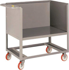 Little Giant - 1,200 Lb Capacity, 3-Sided Steel Raised Platform Box Truck - 53-1/2" Long x 24" Wide x 40" High, 5" Diam Polyurethane Wheels - USA Tool & Supply