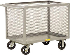 Little Giant - 2,000 Lb Capacity, 4-Sided Steel Box Truck - 53-1/2" Long x 30" Wide x 32" High, 6" Diam Mold-On Rubber Wheels - USA Tool & Supply
