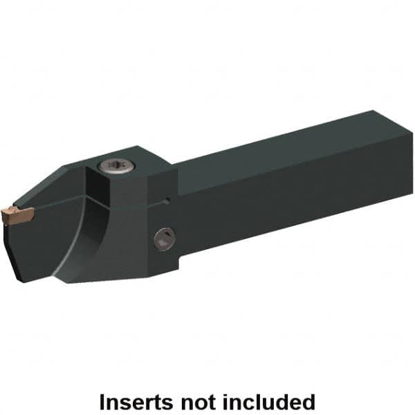 16mm Max Depth, 3mm to 3mm Width, External Left Hand Indexable Grooving/Cutoff Toolholder 150mm OAL, 25mm x 25mm Shank, Uses EG0300M03P02 Inserts, EVSC-T Toolholder, Through Coolant, Series Beyond Evolution