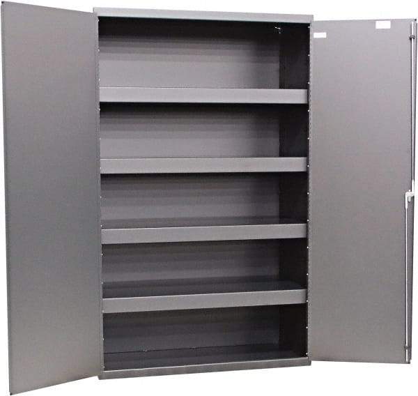 Valley Craft - 4 Shelf Base Storage Cabinet - Steel, 48" Wide x 24" Deep x 84" High, Gray - USA Tool & Supply