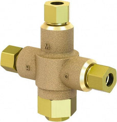 Acorn Engineering - 3/8" Pipe, 125 Max psi, Lead Free Brass Water Mixing Valve & Unit - 4 GPM at 45 psi Flow Rate, Comp End Connections - USA Tool & Supply