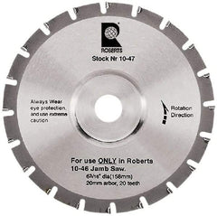 QEP - 6-3/16" Diam, 20mm Arbor Hole Diam, 20 Tooth Wet & Dry Cut Saw Blade - Tungsten Carbide-Tipped, Crosscut Action, Standard Round Arbor - USA Tool & Supply