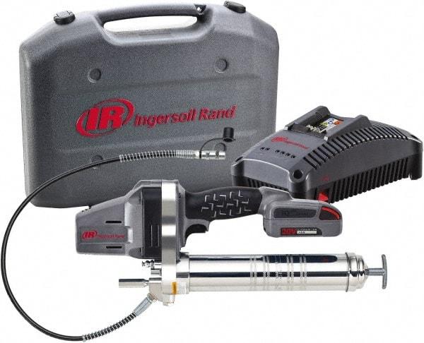 Ingersoll-Rand - 6,250 Max psi, Flexible Battery-Operated Grease Gun - 14 oz (Cartridge) Capacity, Includes Battery & Battery Charger - USA Tool & Supply