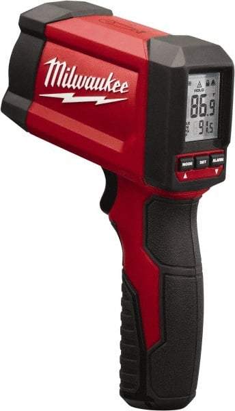 Milwaukee Tool - -18 to 550°C (-22 to 1022°F) Laser - 12:1 Distance to Spot Ratio - USA Tool & Supply