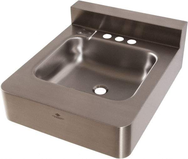 Acorn Engineering - 5" Long x 14" Wide Inside, 1 Compartment, Grade 304 Stainless Steel ADA Lavatory Sink-Wall Mount - 16 Gauge, 22" Long x 18" Wide x 26" High Outside, 5" Deep - USA Tool & Supply