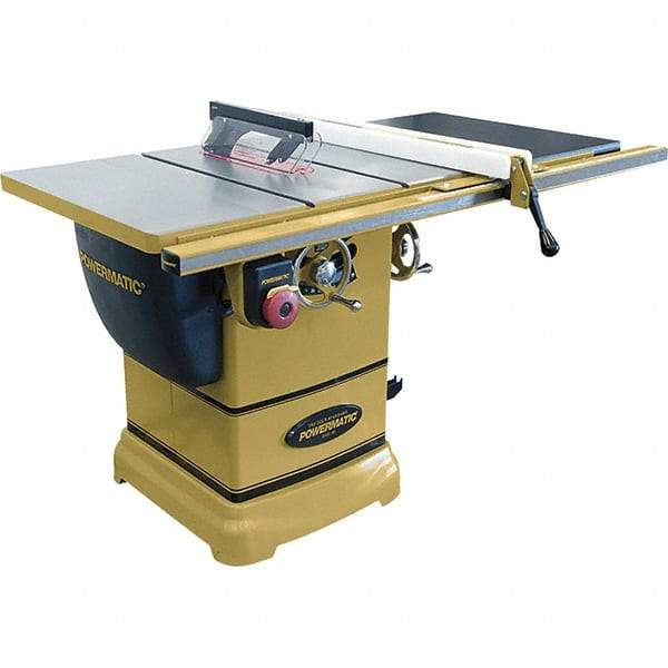 Jet - 10" Blade Diam, 5/8" Arbor Diam, 1 Phase Table Saw - 115/230 Volt, 3-1/8" Cutting Depth - USA Tool & Supply