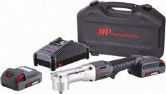 Ingersoll-Rand - 3/8" Drive 20 Volt Angled Cordless Impact Wrench & Ratchet - 1,900 RPM, 3,000 BPM, 180 Ft/Lb Torque, 2 Lithium-Ion Batteries Included - USA Tool & Supply