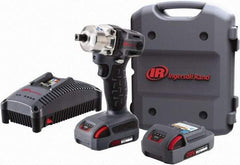 Ingersoll-Rand - 1/2" Drive 20 Volt Pistol Grip Cordless Impact Wrench & Ratchet - 1,900 RPM, 2,800 BPM, 160 Ft/Lb Torque, 2 Lithium-Ion Batteries Included - USA Tool & Supply