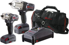 Ingersoll-Rand - 20 Volt Cordless Tool Combination Kit - Includes 1/2" Impact Wrench & 1/2" Drill/Driver, Lithium-Ion Battery Included - USA Tool & Supply