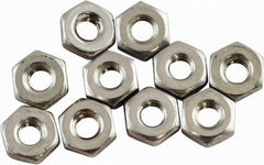 Acorn Engineering - #8-32 UNF Stainless Steel Right Hand Hex Nut - 0.344" Across Flats, 1/8" High, Uncoated - USA Tool & Supply