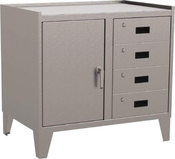 Jamco - 2 Shelf Locking Storage Cabinet - Stainless Steel, 36" Wide x 18" Deep x 34" High - USA Tool & Supply