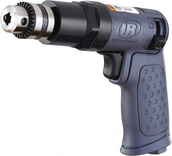 Ingersoll-Rand - 1/4" Reversible Keyed Chuck - Pistol Grip Handle, 1,875 RPM, 16.2 CFM, 0.25 hp, 90 psi - USA Tool & Supply