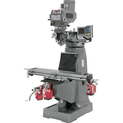 Jet - 9 x 49" 3 hp 230/460V Variable Speed Pulley Control 3 Phase Knee Milling Machine - USA Tool & Supply