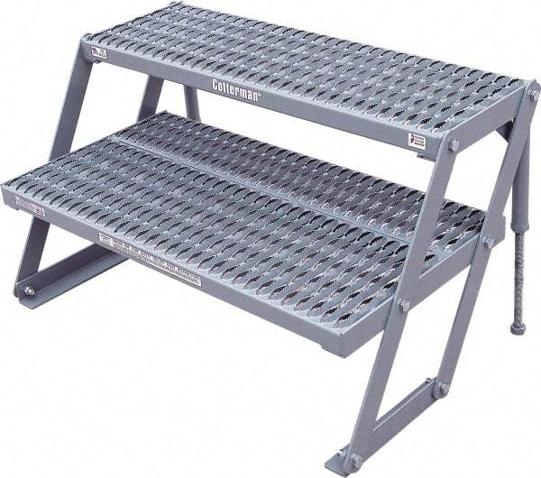 Cotterman - 23" 2 Step Platform - Work Platform, 800 Lb Capacity, 38" Base Width x 21" Base Depth - USA Tool & Supply