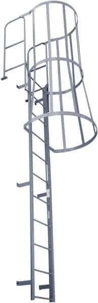 Cotterman - 186" 13 Step Fixed Ladder - Dock Ladder, 300 Lb Capacity, 39" Base Width x 50" Base Depth - USA Tool & Supply