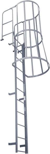 Cotterman - 285" 22 Step Fixed Ladder - Dock Ladder, 300 Lb Capacity, 39" Base Width x 40" Base Depth - USA Tool & Supply