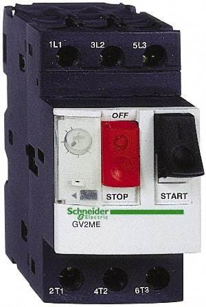 Schneider Electric - 18 Amp, 690 VAC at 50/60 Hz, 3 Pole, Bolt On, Clip Motor Circuit Breaker - Thermal Magnetic Trip, Multiple Breaking Capacity Ratings, 78mm Deep x 89mm High x 45mm Wide - USA Tool & Supply