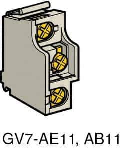Schneider Electric - Circuit Breaker Auxiliary Contact Block - Use with GV7RE, GV7RS, TeSys - USA Tool & Supply