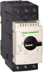 Schneider Electric - 50 Amp, 690 VAC at 50/60 Hz, 3 Pole, Bolt On, Clip Motor Circuit Breaker - Thermal Magnetic Trip, Multiple Breaking Capacity Ratings, 136mm Deep x 132mm High x 55mm Wide - USA Tool & Supply